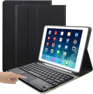 Keyboard Case for iPad Mini 5 4 3 2 1 - Touchpad Detachable Keyboard with Pencil Holder - Slim Leather Folio Smart Cover for iPad Mini 5th 2019 - iPad Mini 4 - Mini 3 - Mini 2 & 1