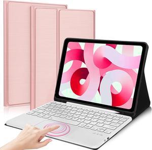 Keyboard Case for iPad Mini 5 4 3 2 1 - Touchpad Detachable Keyboard with Pencil Holder - Slim Leather Folio Smart Cover for iPad Mini 5th 2019 - iPad Mini 4 - Mini 3 - Mini 2 & 1 Rose Gold