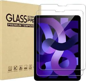 [2 Pack] Tempered Screen Protector For iPad Air 4 Air 5 Generation 10.9 inch 2022 2020, iPad Pro 11 Inch 2022 2021 2020 2018, Face ID & Apple Pencil & Case Compatible