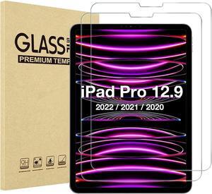 [2 Pack] Tempered Screen Protector For iPad Pro 12.9 Inch 6th 5th 4th Generation 2022 2021 2020 Tempered Glass Film Protector, Face ID & Apple Pencil & Case Compatible