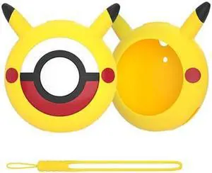 Protective Silicone Case for Pokémon Go Plus + 2023, Cover Case for Pokemon Go Plus Plus with Wrist Strap Yellow