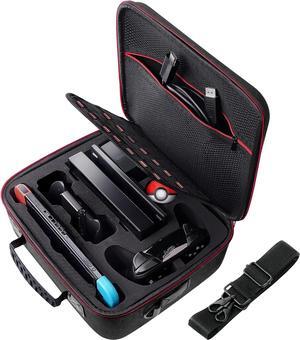 Carrying Storage Case for Nintendo Switch and Switch OLED Model, Portable Full Protection Travel Carrying Case with 21 Game Cards Storage for Switch Console Pro Controller Accessories