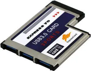 3 Ports Hidden Inside USB 3.0 to Expresscard 54mm USB3.0 Adapter Converter for Express Card Laptop Notebook PC