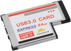 2 Dual Ports USB 3.0 HUB Express Card ExpressCard 54mm Hidden Adapter Converter USB3.0 for PCMCIA Laptop PC