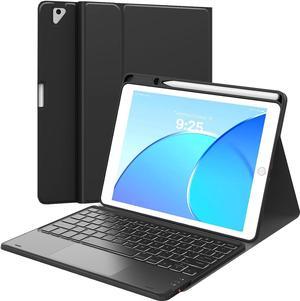 Touchpad Keyboard Case for iPad 10.2 inch 9th 8th 7th 2021/2020/2019, iPad Pro 10.5 inch/iPad Air 3 10.5, Smart Stand Cover with Detachable Wireless Magnetic Keyboard, Pencil Holder