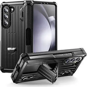 Case for Samsung Galaxy Z Fold 5 5G 2023, Military-Grade Full-Body Shockproof Phone Cover Rugged Bumper Case with Built-in Screen Protector & Kickstand & S Pen Slot