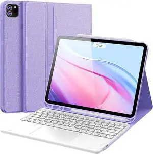 Touchpad Keyboard Case for Huawei MatePad 11 inch 2023, Smart Folio Cover with Pencil Holder, Magnetic Detachable Wireless Bluetooth Keyboard Purple
