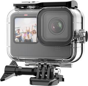 Waterproof Case for GoPro Hero 12 Hero 11 Hero 10 Hero 9 Black, Underwater Dive Case Housing Shell Supports 60M/196FT Deep Diving Scuba Snorkeling with Bracket Screw GoPro Accessories