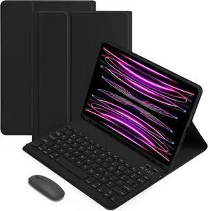 Keyboard Case with Wireless Mouse Combo for Samsung Galaxy Tab A8 10.5 Inch 2022 Model SM-X200/X205/X207, Smart Folio Cover with Magnetic Detachable Wireless Keyboard and Mice