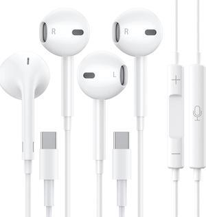 2 Pack USB C Headphones / Type C Earbuds Earphones Wired with Microphone & Remote Control Noise Cancelling Headsets for Samsung Galaxy S23/S22/S21/S20, Note 20, Google Pixel 7/6/6a/5/4 and More