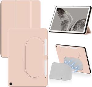 for Google Pixel Tablet 2023 Case 11 inch Ultra Slim PU Leather TPU Back Shell Foldable Kickstand, Drop-Shockproof Case Cover Google Pixel Tablet Compatible with Charging Speaker Pink