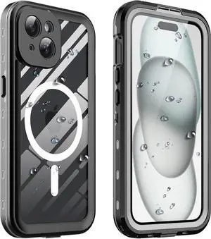 for iPhone 15 Plus 6.7 inch Waterproof Case Magnetic, [Compatible with MagSafe][with Screen Protector][IP68 Underwater][15FT Military Dropproof][Dustproof] Phone Cover for iPhone 15 Plus 6.7"
