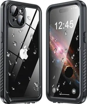 for iPhone 15 Case Waterproof, Built-in Screen & Lens Protector [14 FT Military Drop Proof] [Full Body Shockproof] [Dustproof] [IP68 Underwater] Phone Case for iPhone 15 6.1 inch