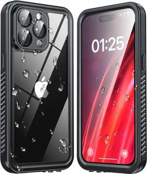 for iPhone 15 Pro Max Case Waterproof, Built-in Screen & Lens Protector [14 FT Military Drop Proof] [Shockproof] [Dustproof] [IP68 Underwater] Phone Case for iPhone 15 Pro Max 6.7 inch