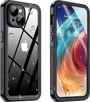 for iPhone 15 Case Waterproof, Shockproof [IP68 Waterproof] [Built-in Screen & Lens Protector][Dustproof] [Real 360°] Full Body Heavy Duty Rugged Protective iPhone 15 Phone 6.1" Case Black