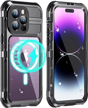 Waterproof Case for iPhone 15 Pro 6.1 inch, Built-in [Screen Protector] [IP68 Water Proof] [14FT Military Grade Shockproof], Metal Full Body Aluminum Protective Drop Protection Cover for iPhone 15 Pro