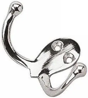 CHROME BRASS DOUBLE COAT HOOK