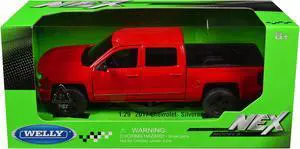 2017 Chevrolet Silverado Pickup Truck Red "NEX Models" Series 1/29 Diecast Model Car by Welly