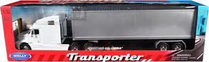 Freightliner Columbia Truck White with Gray Container 1/32 Diecast Model by Welly Freightliner Columbia Truck White with Gray Container 1/32 Diecast Model by Welly