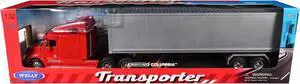 Freightliner Columbia Truck Red with Gray Container 1/32 Diecast Model by Welly Freightliner Columbia Truck Red with Gray Container 1/32 Diecast Model by Welly