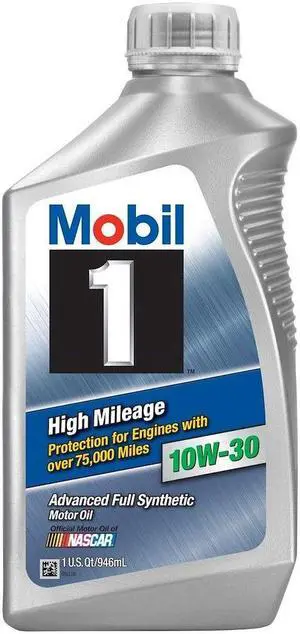Mobil 1 103535 High Mileage 10W-30 Synthetic Motor Oil - 1 Quart Bottle