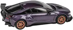 i8 Liberty Walk Twilight Purple Metallic with Gold Wheels 1/64 Diecast Model Car by Paragon Models