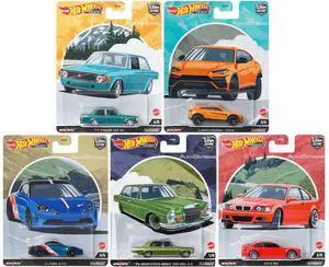 "Auto Strasse" 5 piece Set "Car Culture" Series Diecast Model Cars by Hot Wheels