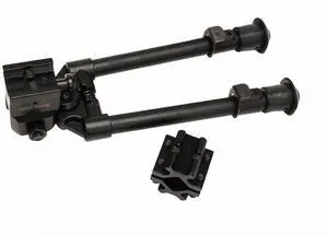 NcSTAR Bipod with Weaver Quick Release Mount/Universal Barrel Adapter Included/Notched Legs, Black
