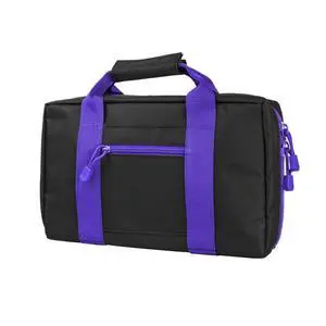 Nc Star Discreet Pistol Case, Black with Purple Trim, Small