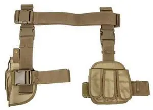 Nc Star Drop Leg Holster/Mag Holder (3 Piece), Brown/Tan, Medium