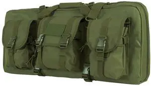 NcStar CVCPD2962G-28 Deluxe Pistol and Subgun Case, Green, 3 Accessory Pockets