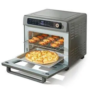 VEVOR 12-IN-1 Air Fryer Toaster Oven, 25L Convection Oven, 1700W Stainless Steel Toaster Ovens Countertop Combo with Grill, Pizza Pan, Gloves, 12 Slices Toast, 12-inch Pizza, Home and Commercial Use