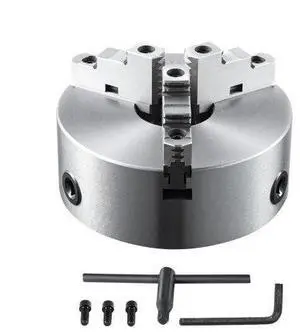 VEVOR 3-Jaw Lathe Chuck, 8'', Self-Centering Lathe Chuck, 0.16-8 in/4-200 mm Clamping Range with T-key Fixing Screws Hexagon Wrench, for Lathe 3D Printer Machining Center Milling Drilling Machine