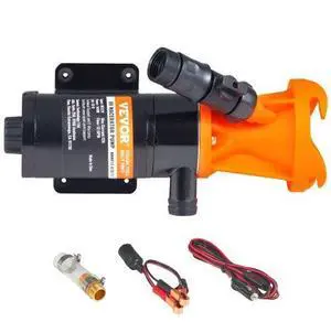 VEVOR RV Portable Macerator Pump, 12V, 12GMP Quick Release RV Waste Pump, RV Sewage Sewer Pump with Detachable Quick Connection Valve Metal Hose Clamp Power Cord, for RV Boat Marine Motorhome Camper