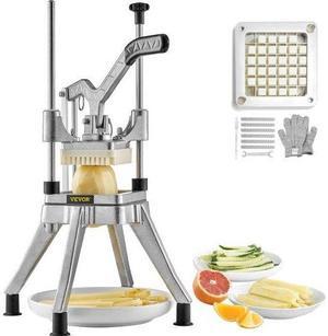VEVOR Commercial Vegetable Fruit Chopper 1/2 Blade Heavy Duty Professional Food Dicer Kattex French Fry Cutter Onion Slicer Stainless Steel for Tomato Peppers Potato Mushroom, Sliver