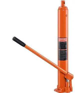 VEVOR Hydraulic Long Ram Jack, 4 Ton Engine Hoist Cylinder with Single Piston Pump And Flat Base, Hydraulic Ram Cylinder for Engine Lift Hoists, Hydraulic Garage/Shop Cranes, Mechanical, Farm