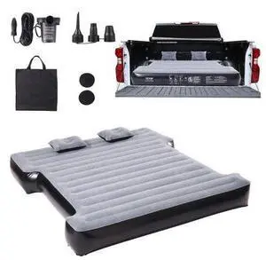 VEVOR Truck Bed Air Mattress, for 5.5-5.8 ft Full Size Short Truck Beds, Inflatable Air Mattress Camping Bed with 12V Air Pump 2 Pillows, Carry Bag, for Silverado, RAM, F Series, Sierra, Titan, Tundra