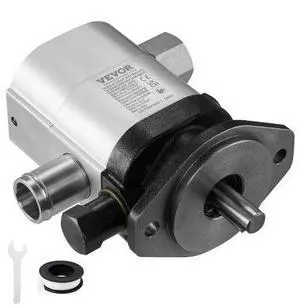 VEVOR Hydraulic Log Splitter Pump, 22GPM, 2 Stage 4000PSI Wood Log Splitter Pump, 1-1/4'' Inlet 3/4'' NPT Outlet 3600 RPM Aluminum Hydraulic Gear Pump, for Small Engine Mounting Log Splitters Snowplow