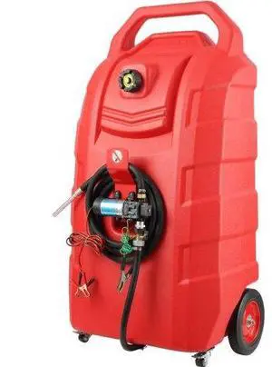 VEVOR Fuel Caddy, 32 Gallon, Portable Fuel Storage Tank On-Wheels, with 12V DC Transfer Pump, Gasoline Diesel Fuel Container with 8.2 ft Hose, Flow Rate 7L/min, for Trucks, Boats, Lawn Mowers