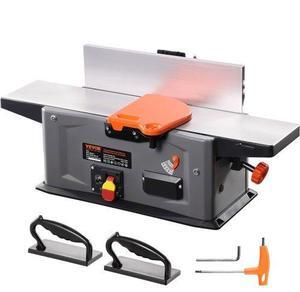 VEVOR Spiral Benchtop Jointer, 6 in, 1.5HP 10000 RPM Bench Top Wood Jointer, with 14-Blade Spiral Cutterhead 0-1/8'' Adjustable Depth 6.1x27.6'' Table, Portable Woodworking Jointer for All Wood Types