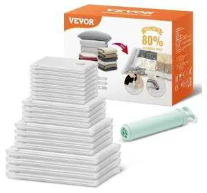 20 Pack Vacuum Storage Bags with Electric Pump, Space Saver Bags Compression for Comforters and Blankets, Sealer Clothes Storage Travel Essentials