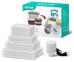 15 Pack Vacuum Storage Bags with Electric Pump, Space Saver Bags Compression for Comforters and Blankets, Sealer Clothes Storage Travel Essentials