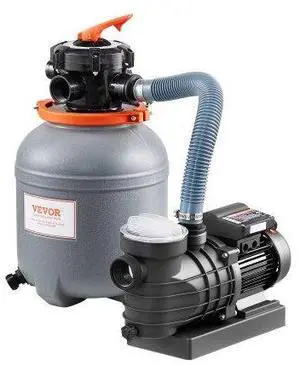 12 in Sand Filter Pump for Above Ground Swimming Pools 1/3 HP 2650 GPH Flow Rate