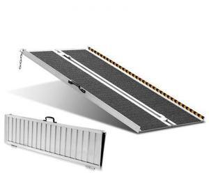 VEVOR Portable Wheelchair Ramp, 4 ft 800 lbs Capacity, Non-Slip Aluminum Folding Threshold Ramp, Foldable Mobility Scooter Ramp Wheel Chair Ramp, Handicap Ramp for Home Steps, Stairs, Doorways, Curbs