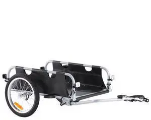 VEVOR Bike Cargo Trailer, 100 lbs Load Capacity, Heavy-Duty Bicycle Wagon Cart, Foldable Compact Storage & Quick Release with Universal Hitch, 16" Wheels, Safe Reflectors, Fits 22"-28" Bike Wheels
