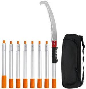 VEVOR Manual Pole Saw,4.6-9.8 ft Extendable Tree Pruner, Sharp Steel Blade for High Branches Trimming, Manual Branch Trimmer with Lightweight Aluminum Alloy Handle, for Pruning Palms and Shrubs
