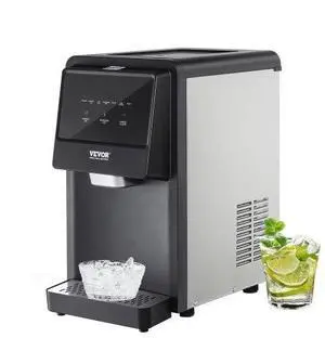 VEVOR Countertop Ice Maker, 62lbs in 24Hrs, Auto Self-Cleaning Portable Ice Maker with Water Filling Pipe, Water Filter and Drainpipe, Automatic Water Refill Ice Machine for Home Kitchen Office Party