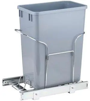 VEVOR Pull-Out Trash Can, 29L Single Bin, Under Mount Kitchen Waste Container with Slide and Handle, 110 lbs Load Capacity Heavy Duty Garbage Recycling Bin for Kitchen Cabinet, Sink, Under Counter
