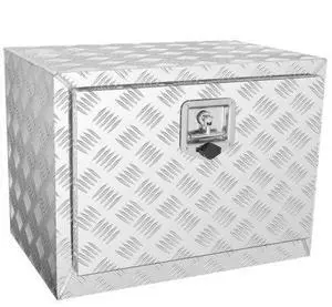 VEVOR Underbody Truck Box, 24"×17"×18" Pickup Storage Box, Heavy Duty Aluminum Diamond Plate Tool Box with Lock and Keys, Waterproof Trailer Storage Box with T-Handle Latch for Truck, Van, Trailer