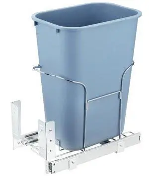 VEVOR Pull-Out Trash Can, 35L Single Bin, Under Mount Kitchen Waste Container with Slide, Handle and Door Mounting Kit, 110 lbs Load Capacity Heavy Duty Garbage Recycling Bin for Kitchen Cabinet, Sink